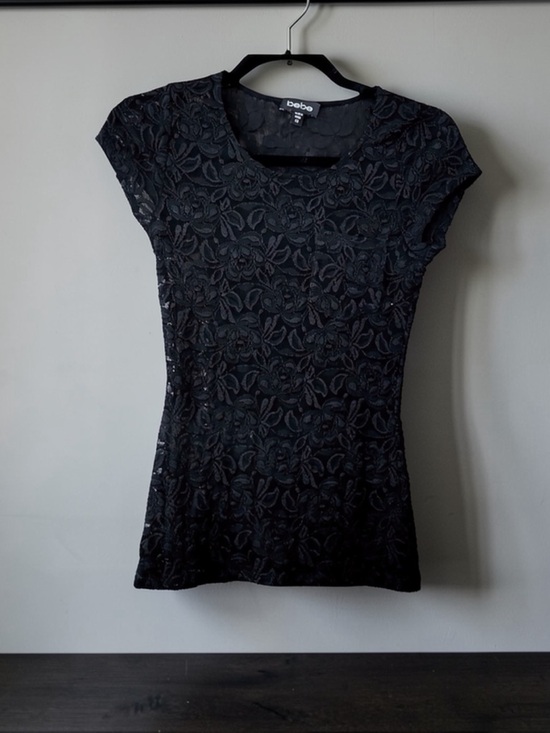 bebe Tops - Y2K Womens Bebe Black Lace Top Size XS Y2K Vintage